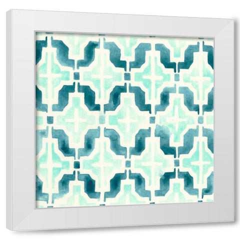 Ocean Tile IV White Modern Wood Framed Art Print by Vess, June Erica