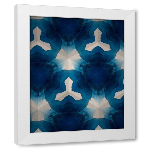 Sapphire Frost I White Modern Wood Framed Art Print by Stramel, Renee W.