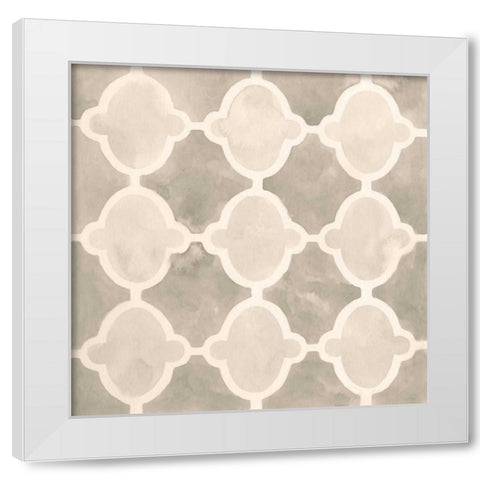 Neutral Watercolor Tile II White Modern Wood Framed Art Print by Vess, June Erica