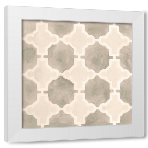 Neutral Watercolor Tile III White Modern Wood Framed Art Print by Vess, June Erica