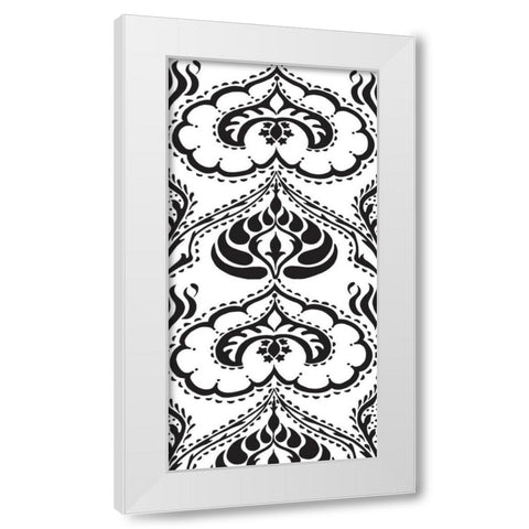 BandW Arabesque Panels II White Modern Wood Framed Art Print by Zarris, Chariklia