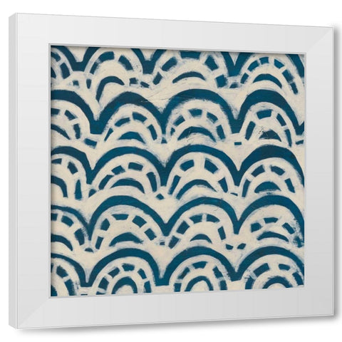 Indigo Signals VIII White Modern Wood Framed Art Print by Vess, June Erica