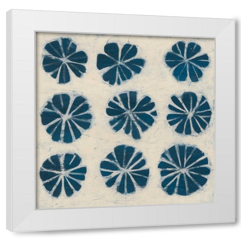 Indigo Signals IX White Modern Wood Framed Art Print by Vess, June Erica
