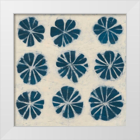 Indigo Signals IX White Modern Wood Framed Art Print by Vess, June Erica