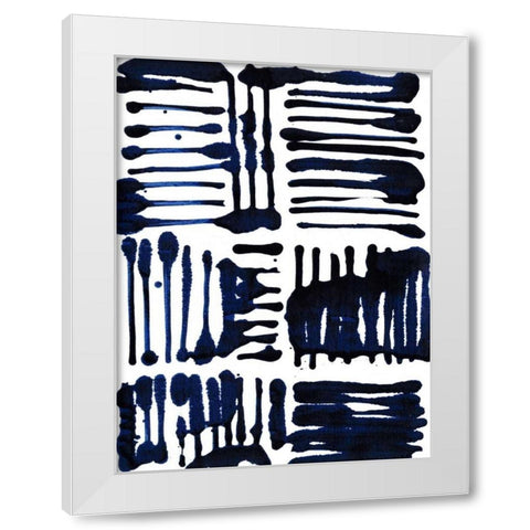 Indigo Stripes II White Modern Wood Framed Art Print by Fuchs, Jodi