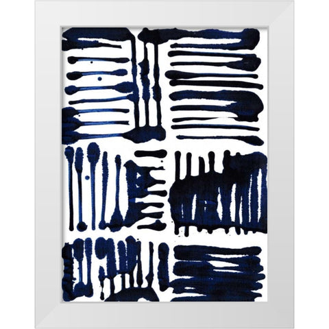 Indigo Stripes II White Modern Wood Framed Art Print by Fuchs, Jodi