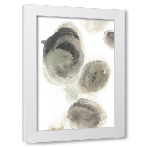 Water Stones I White Modern Wood Framed Art Print by Vess, June Erica