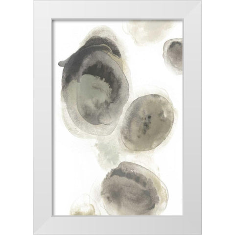 Water Stones I White Modern Wood Framed Art Print by Vess, June Erica