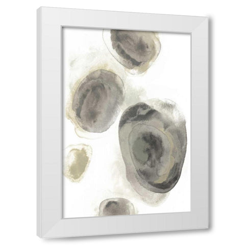 Water Stones II White Modern Wood Framed Art Print by Vess, June Erica