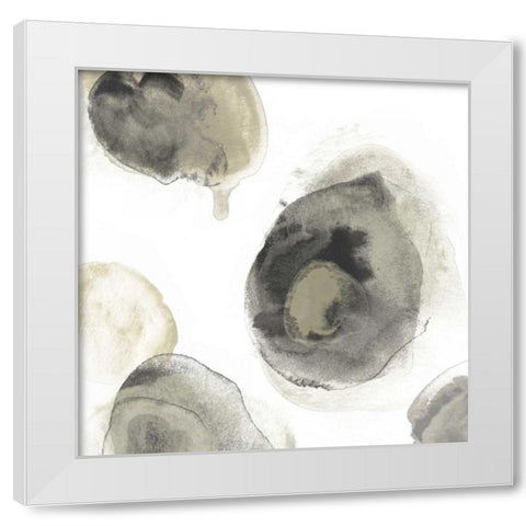 Water Stones III White Modern Wood Framed Art Print by Vess, June Erica