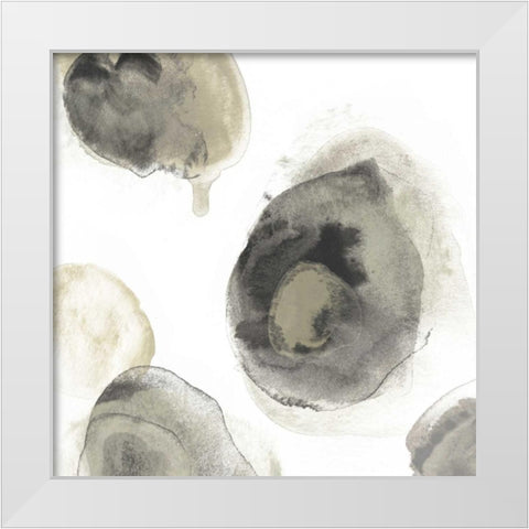 Water Stones III White Modern Wood Framed Art Print by Vess, June Erica
