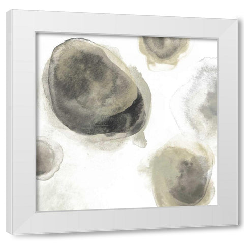 Water Stones IV White Modern Wood Framed Art Print by Vess, June Erica