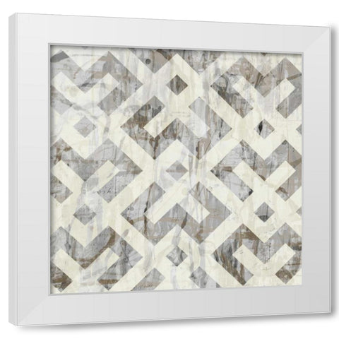 Neutral Metric I White Modern Wood Framed Art Print by Goldberger, Jennifer