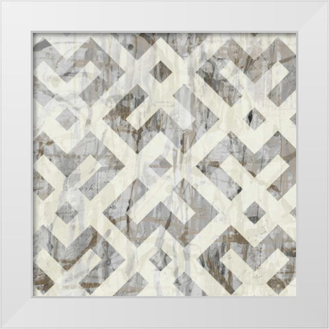 Neutral Metric I White Modern Wood Framed Art Print by Goldberger, Jennifer