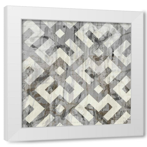 Neutral Metric II White Modern Wood Framed Art Print by Goldberger, Jennifer