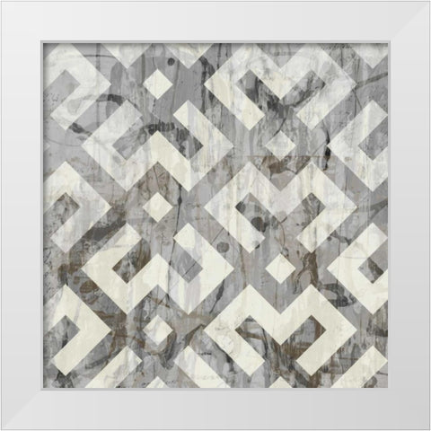 Neutral Metric II White Modern Wood Framed Art Print by Goldberger, Jennifer