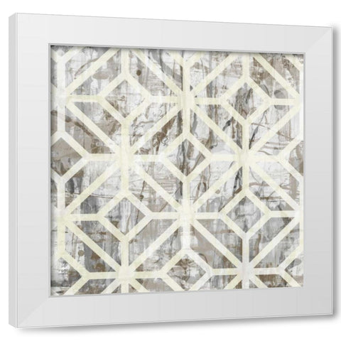 Neutral Metric III White Modern Wood Framed Art Print by Goldberger, Jennifer