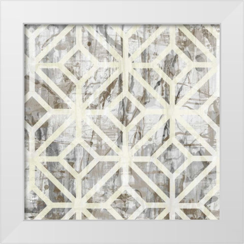 Neutral Metric III White Modern Wood Framed Art Print by Goldberger, Jennifer