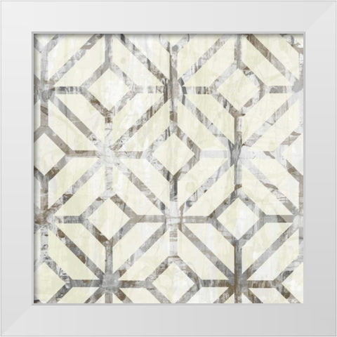 Neutral Metric IV White Modern Wood Framed Art Print by Goldberger, Jennifer