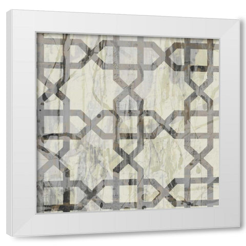 Neutral Metric V White Modern Wood Framed Art Print by Goldberger, Jennifer