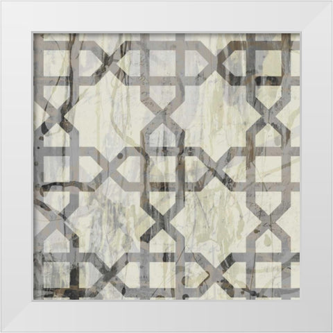 Neutral Metric V White Modern Wood Framed Art Print by Goldberger, Jennifer