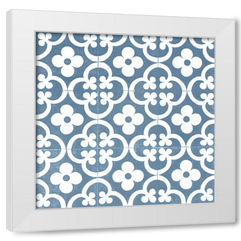 Chambray Tile I White Modern Wood Framed Art Print by Vision Studio