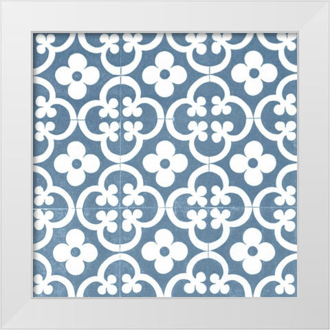 Chambray Tile I White Modern Wood Framed Art Print by Vision Studio