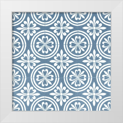 Chambray Tile II White Modern Wood Framed Art Print by Vision Studio