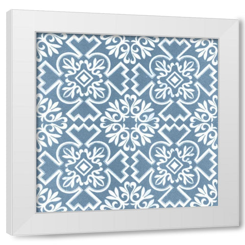 Chambray Tile III White Modern Wood Framed Art Print by Vision Studio