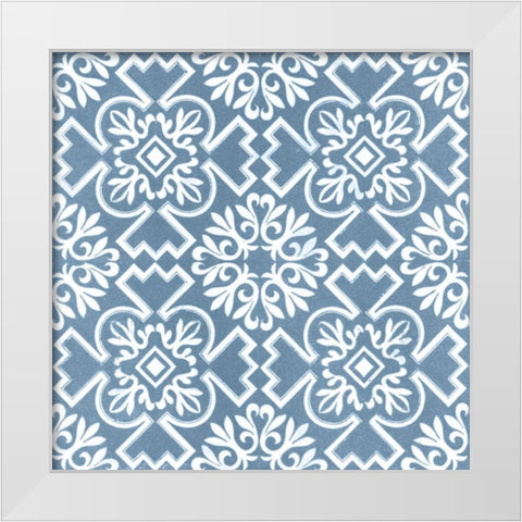Chambray Tile III White Modern Wood Framed Art Print by Vision Studio