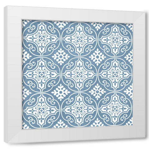 Chambray Tile IV White Modern Wood Framed Art Print by Vision Studio