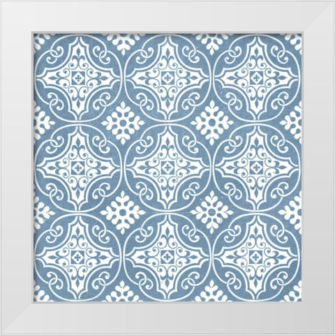 Chambray Tile IV White Modern Wood Framed Art Print by Vision Studio