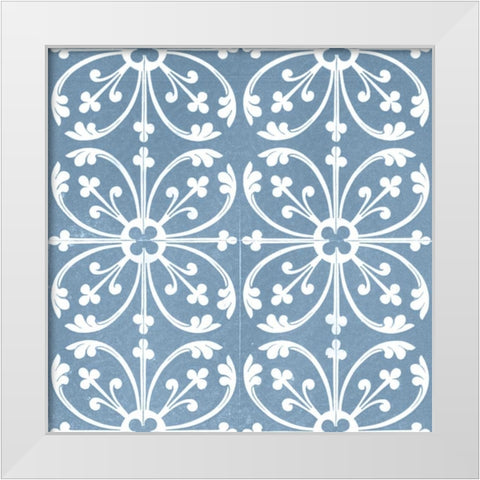 Chambray Tile VI White Modern Wood Framed Art Print by Vision Studio
