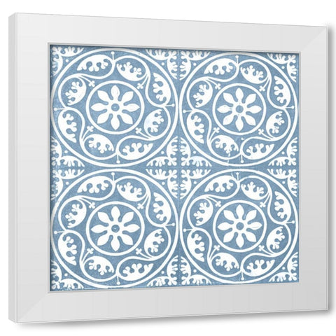 Chambray Tile VIII White Modern Wood Framed Art Print by Vision Studio