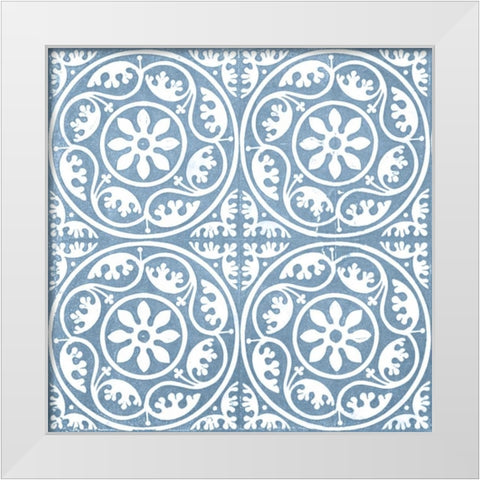 Chambray Tile VIII White Modern Wood Framed Art Print by Vision Studio