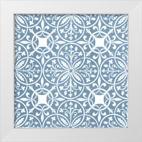 Chambray Tile IX White Modern Wood Framed Art Print by Vision Studio