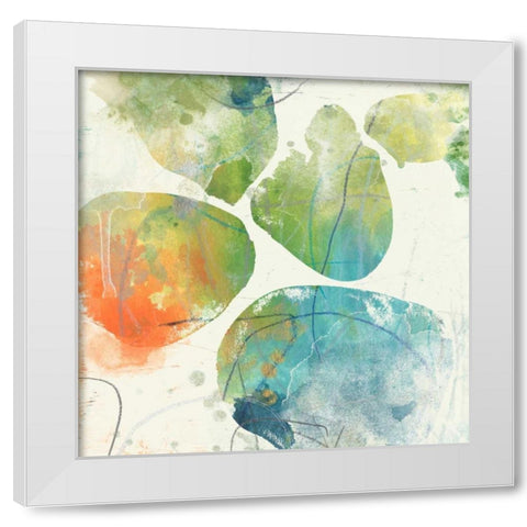 Color Motion I White Modern Wood Framed Art Print by Vess, June Erica