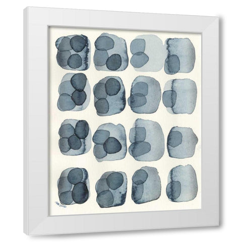 Indigo Four White Modern Wood Framed Art Print by Galapon, Nikki