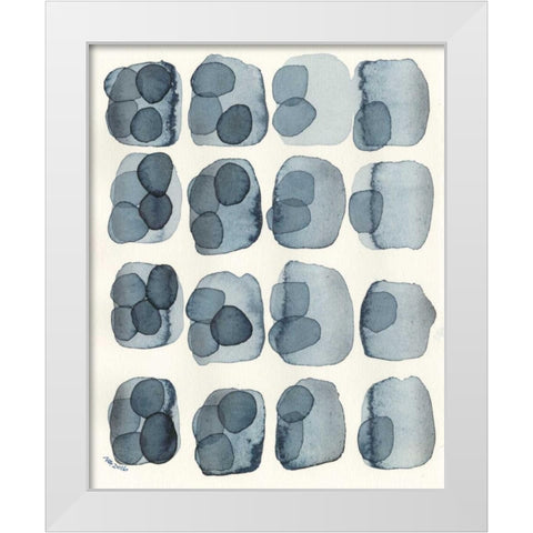 Indigo Four White Modern Wood Framed Art Print by Galapon, Nikki