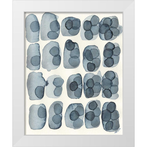 Indigo Five White Modern Wood Framed Art Print by Galapon, Nikki
