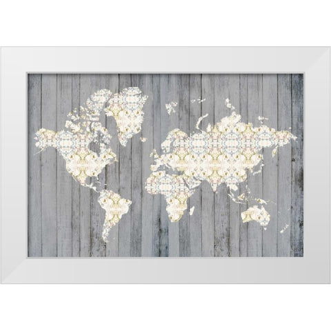 Flower Map I White Modern Wood Framed Art Print by Goldberger, Jennifer