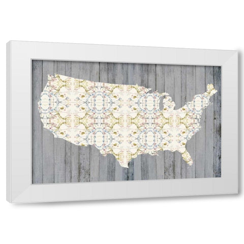 Flower Map II White Modern Wood Framed Art Print by Goldberger, Jennifer