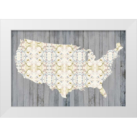 Flower Map II White Modern Wood Framed Art Print by Goldberger, Jennifer