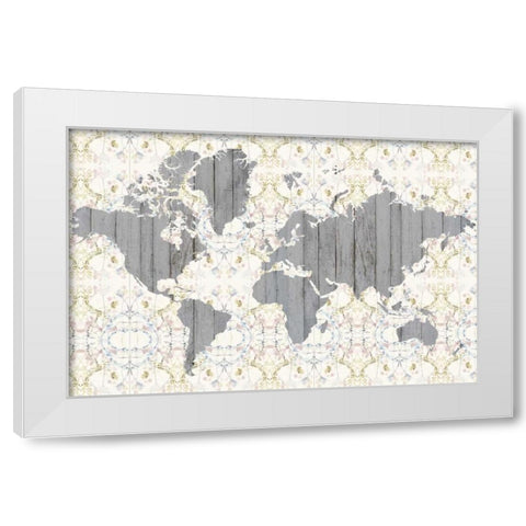 Flower Map III White Modern Wood Framed Art Print by Goldberger, Jennifer