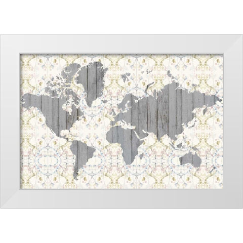 Flower Map III White Modern Wood Framed Art Print by Goldberger, Jennifer