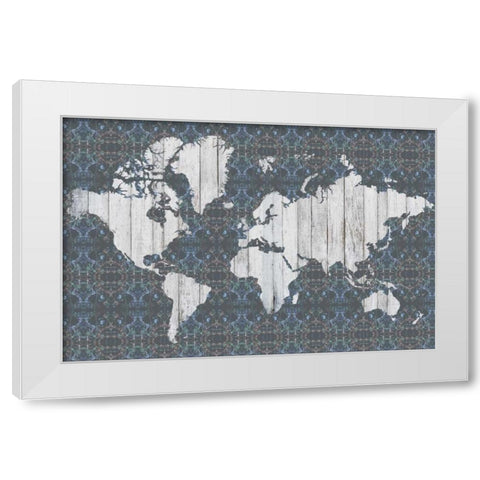 Flower Map V White Modern Wood Framed Art Print by Goldberger, Jennifer