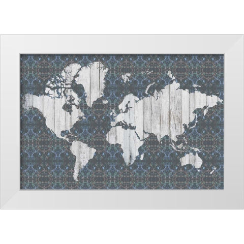 Flower Map V White Modern Wood Framed Art Print by Goldberger, Jennifer