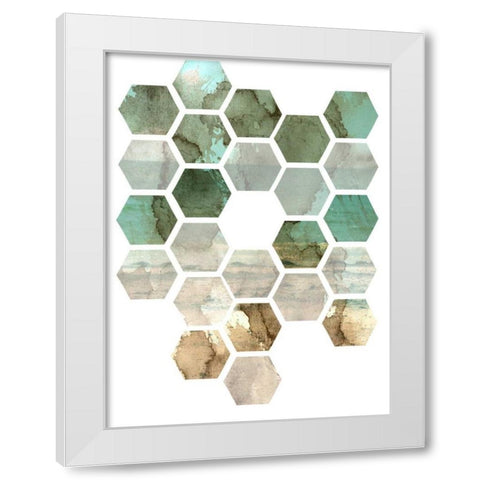 Hexocollage II White Modern Wood Framed Art Print by Ilosky, Pam