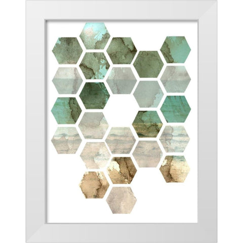 Hexocollage II White Modern Wood Framed Art Print by Ilosky, Pam