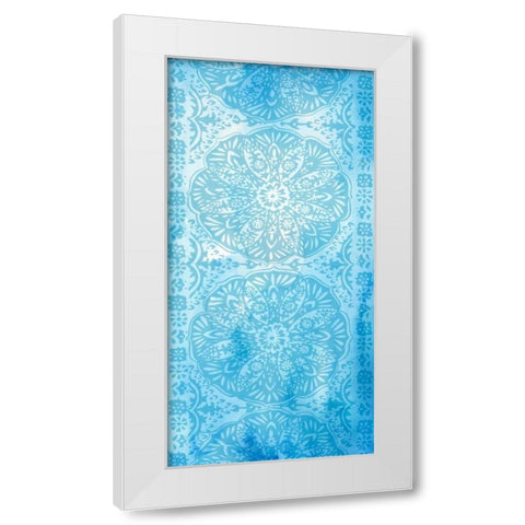 Cobalt Deco Panel I White Modern Wood Framed Art Print by Zarris, Chariklia